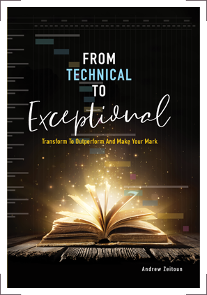 Book cover design and branding for From Technical to Exceptional (Andrew Zeitoun).