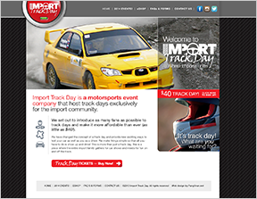 Web design for Import Track Day